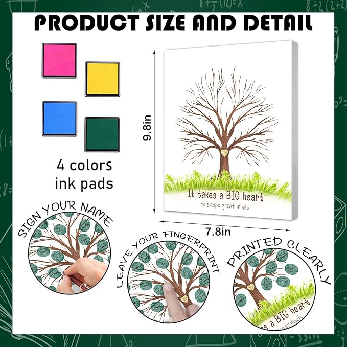 Thank You Gifts for Female Teachers, Fingerprint Creative Art Souvenirs, Teacher Appreciation Gift Ideas, Student DIY Gifts, Teacher Year-End Souvenirs