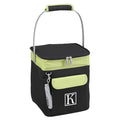 Picnic at Ascot Personalized Monogrammed 4 Bottle Insulated Wine Tote- Collapsible Multi Purpose Cooler - style: Letter - K
