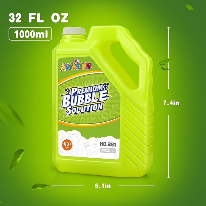 Bubble Solution Refills 32OZ | Giant Bubbles Refill Solution | Bubbles Bulk for Bubble Machine, Bubble Gun, Bubble Wands, Bubble Mower | Bubbles for Kids in Summer Celebrations Party Favor