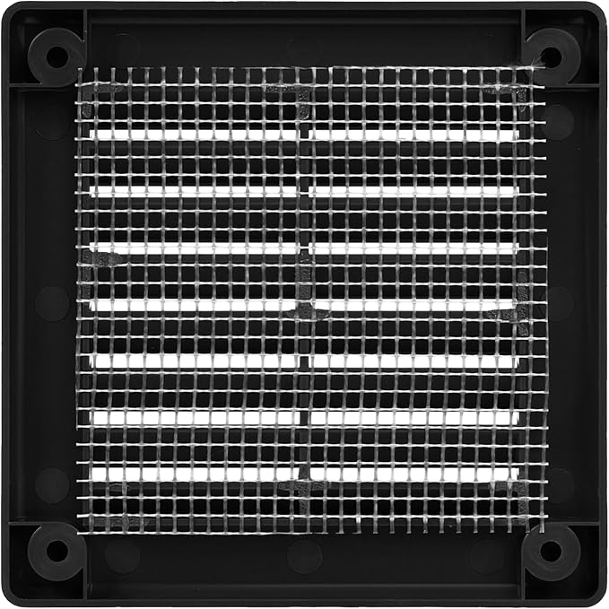 Vent Systems 3" x 3" Inch (Opening Dimensions) - Pack of 10 - Plastic Black Soffit Vent Cover - Flat Square Air Vent Grille - Air Vent Deflector - HVAC 4" x 4" Inch (Overall Dimensions)