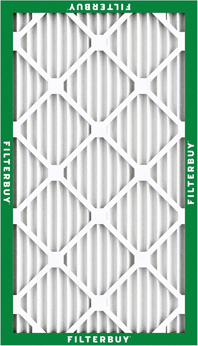 Filterbuy 9.5x19.5x1 Air Filter MERV 8 Essential Dust & Allergy Defense (4-Pack), Electrostatic Pleated HVAC AC Furnace Filters Replacement, Made in USA (Actual Size: 9.50 x 19.50 x 0.75)