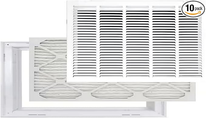 Venti Air 25" X 14" Steel Return Air Filter Grille with MERV 11 Filter Pre-Installed - Removable Face/Door for 1 inch Filters - HVAC Duct Cover Grill [Outer Dimension: 27.5"W X 16.5" H]