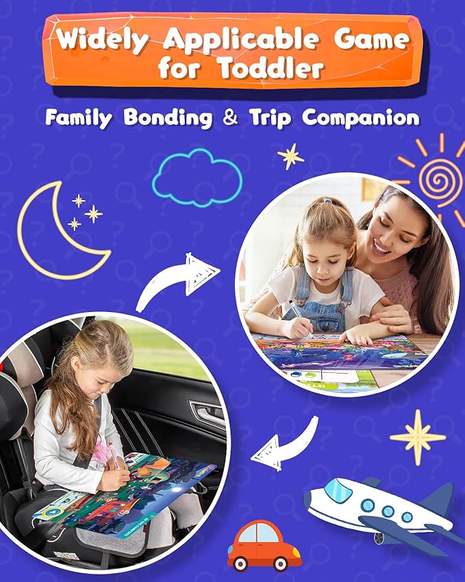 Search and Find: 22 Preschool Learning Activities for Kids 3-8 | Travel Games for Car and Airplane | Toddler Learning Toys | Board Games and Activitys Book for Kids | Back to School Gifts