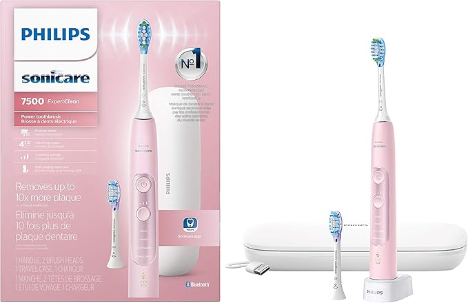 Philips Sonicare ExpertClean 7500 Pink, Rechargeable Electric Power Toothbrush, HX9690/07