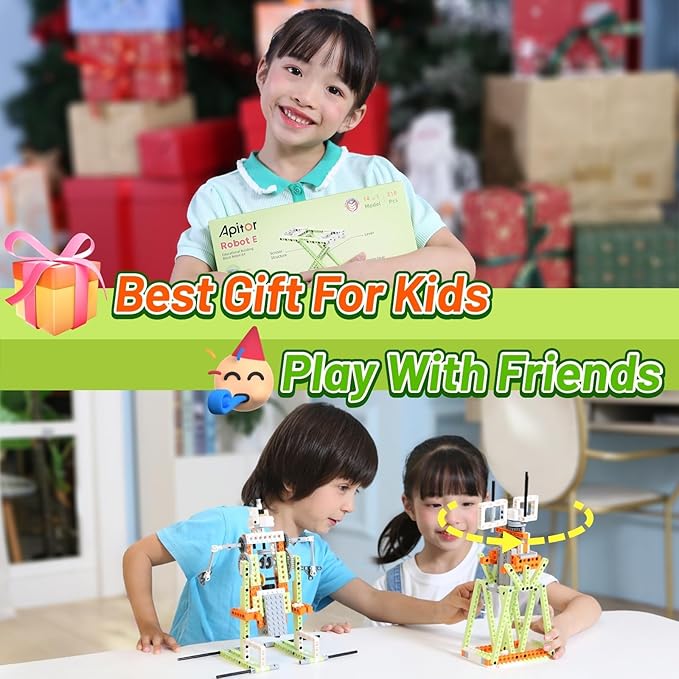 Robot E STEM Kits for 8-12 Year Old Boy Girl, 14 in 1 Electric Building Toys with Learning Materials, DIY Educational Construction Science Kit for Kids 8-10 10-12 Christmas Birthday Gift