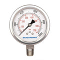 MEASUREMAN 2-1/2" dial,Glycerin Filled Hydraulics Pressure Gauge Stainless Steel case, 316 SS Wetted Part, 0-10000psi/bar1/4 NPT,Lower Mount