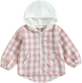 Douhoow Toddler Baby Plaid Jacket Baby Boy GIrl Flannel Hoodies Zip Up Hooded Fall Winter Outerwear Coat