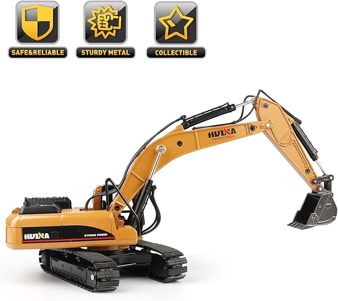 1/50 Scale Diecast Crawler Excavator, Metal Construction Vehicle Models Toys for Kids (Crawler Excavator)