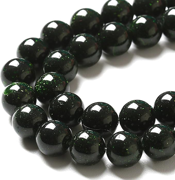 4MM 180pcs Natural Green Sandstone Energy Healing Beads Round Loose Beads for Jewelry Making Bracelet 2 Strands 32"