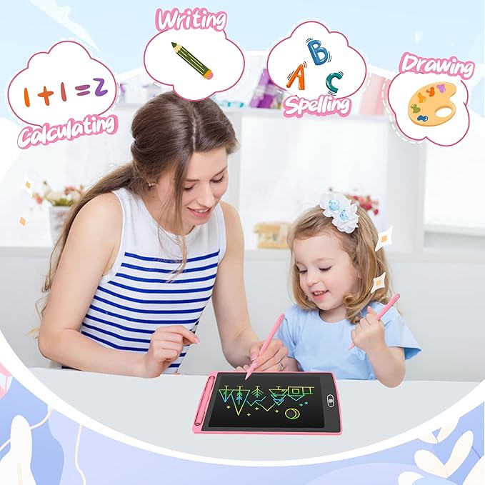 LCD Writing Tablet for Kids 12.5 Inch, Doodle Pad, Colorful Writing Board, LCD Drawing Board Erasable,Toys for Kids, Birthday Day Gifts for 3 4 5 6 7 8 Year Old Girls Boys, Blue (Blue+Green)