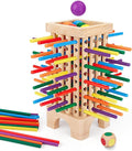 Montessori Game Wooden Board Game, 42 Colorful Wooden Sticks Dice Game Math Educational Toys for 3 4 5 6 Years Old, Fine Motor Skills Toys & Counting Toy Family Game Travel Toys Gifts for Kids