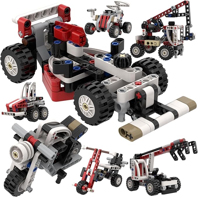 22-in-1 Building-Block technic-Cars-Set for Kids 8-12,Racing Cars, Motorcycles, Tractors, Helicopters, Robots Brick-Kits Compatible with Lego-technic, STEM-Toys for Gifts for Boys & Girls