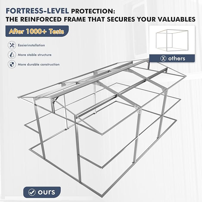 Metal Shed 10x16 FT Large with Customizable Skylight, Reinforced Steel Frame, Heavy-Duty Galvanized Steel Big Garden Sheds with Lockable Doors,4 Pane Windows, Large Utility Tool Sheds