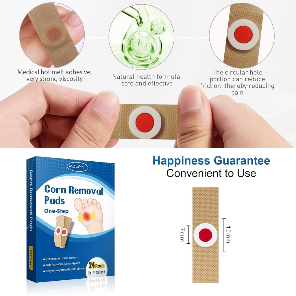 24 Count Corn Removal Pads for Feet and Toe, Corn Feet Remover for Feet Extra Strength, Callous Remover