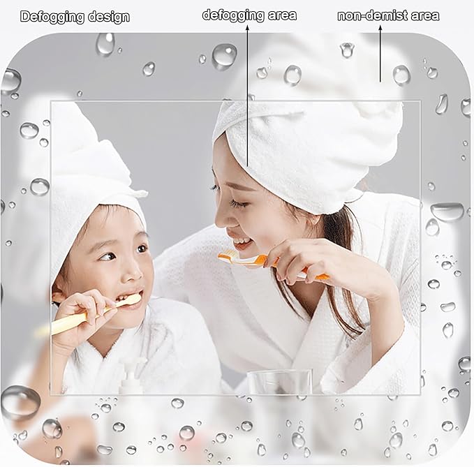 Bathroom Mirror, Dimmable LED Vanity Mirror Half Circle, Illuminated Mirror with Demister Pad, Large Wall Mirror with Touch Sensor (Size : 35x39''/90x100cm)