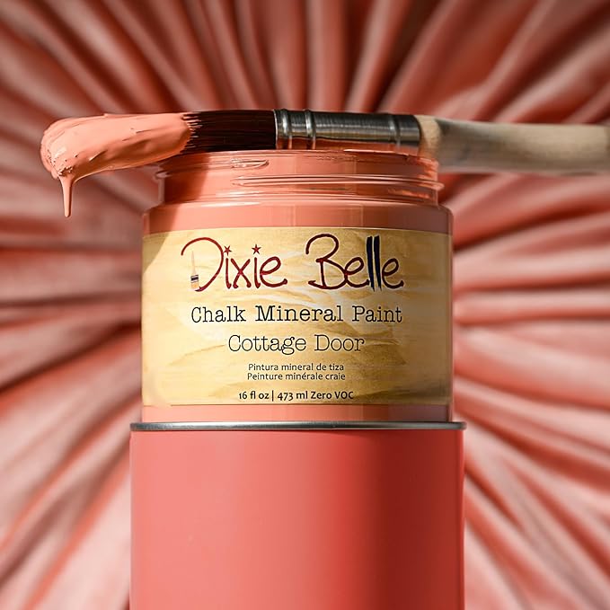 Dixie Belle Paint Company Chalk Finish Furniture Paint - Cottage Door (1 Gallon - 128oz) - Matte Dusty Coral Chic Chalk Mineral DIY Furniture Paint