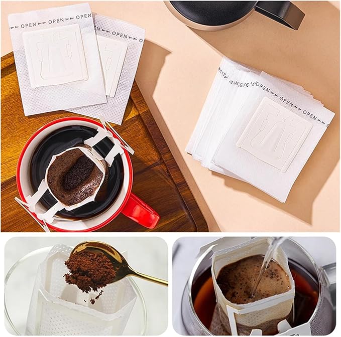50/100 Pcs Coffee Filter Bags Disposable Drip Coffee Paper Pack Portable Hanging Ear Espresso Coffee Accessories Tea Tool(50pcs)