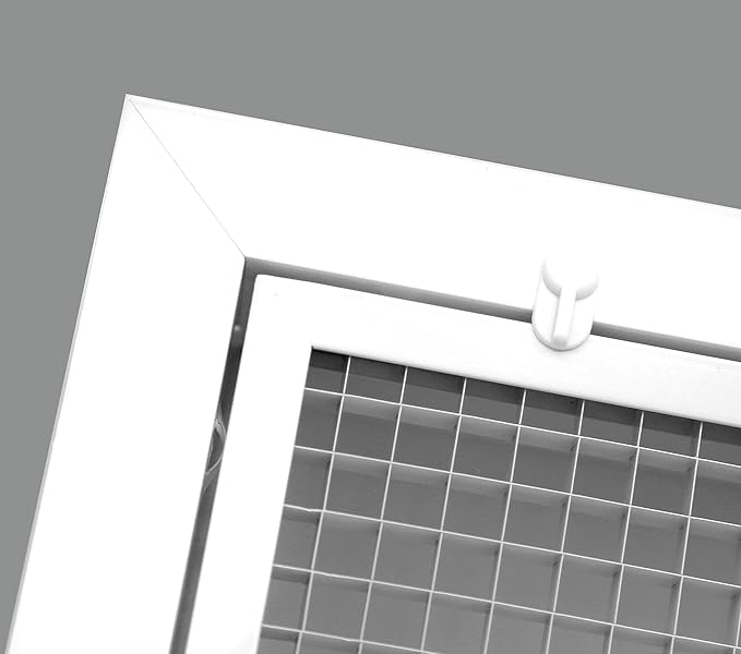 HVAC Premium 14'' x 34'' Cube Core Eggcrate Return Air Filter Grille for 1'' Filter - Aluminum - White [Outer Dimensions: 16.5'' x 36.5]