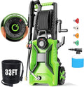 Pressure Cleaner 5000 PSI 3.0 GPM Adjustable Pressure, Power Cleaners Powered with 33ft Pressure Hose, 4 Nozzles and 500ml Foam Cannon, Cleaner Machine for Home, Car, Green
