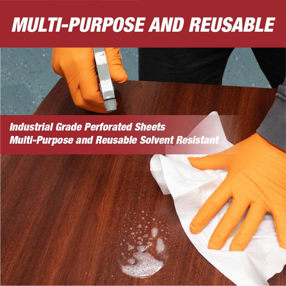 26029 Prep Wipe WHITE Lint Free Cleaning Towels Pack of 300 Sheets, 10" x 14" (1 Box) - Multi-purpose, Reusable, Perforated, Industrial Grade Perforated Sheets- 26029