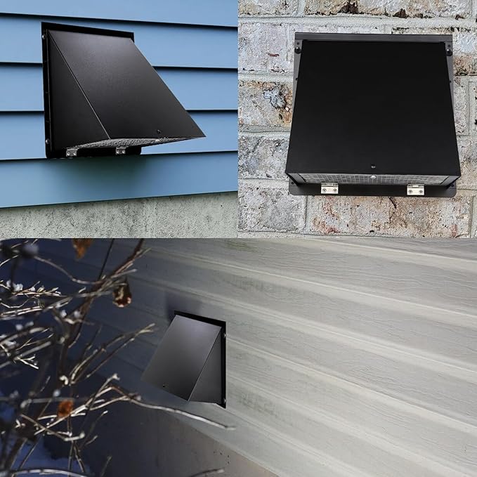 4 Inch Dryer Vent Cover Outside,4" Dryer Vent Cover Outdoor,Dryer Wall Vent Exhaust Vent Cover,Hooded Wall Vent with Screen & Damper,Exterior Dryer Vent Hood Cap for Duct,Exhaust Fan,Galvanized Steel
