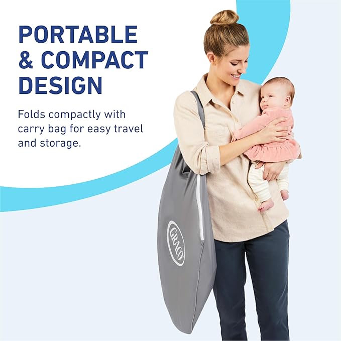 Graco Pack n Play Travel Dome DLX Playard, Astin with Portable Bassinet and Integrated Storage Organizer