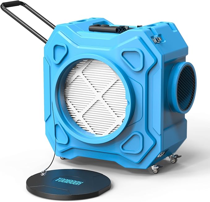 Air Scrubber with 3-Stage Filtration, 750CFM HEPA Air Scrubber Negative Air Machine with Lockable 360° Wheels & Auto-Foldable Handle, Portable Heavy Duty Air Cleaner for Home Industrial Commercial Use
