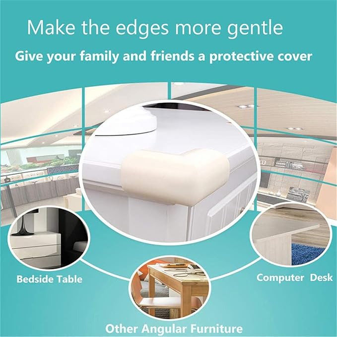 DYKESON Soft Corner Protector - Baby Safety Cushion & Corner Bumpers, Table Edge Protector, Baby Proofing Edge, Corner Guards, 12 Pack, Black