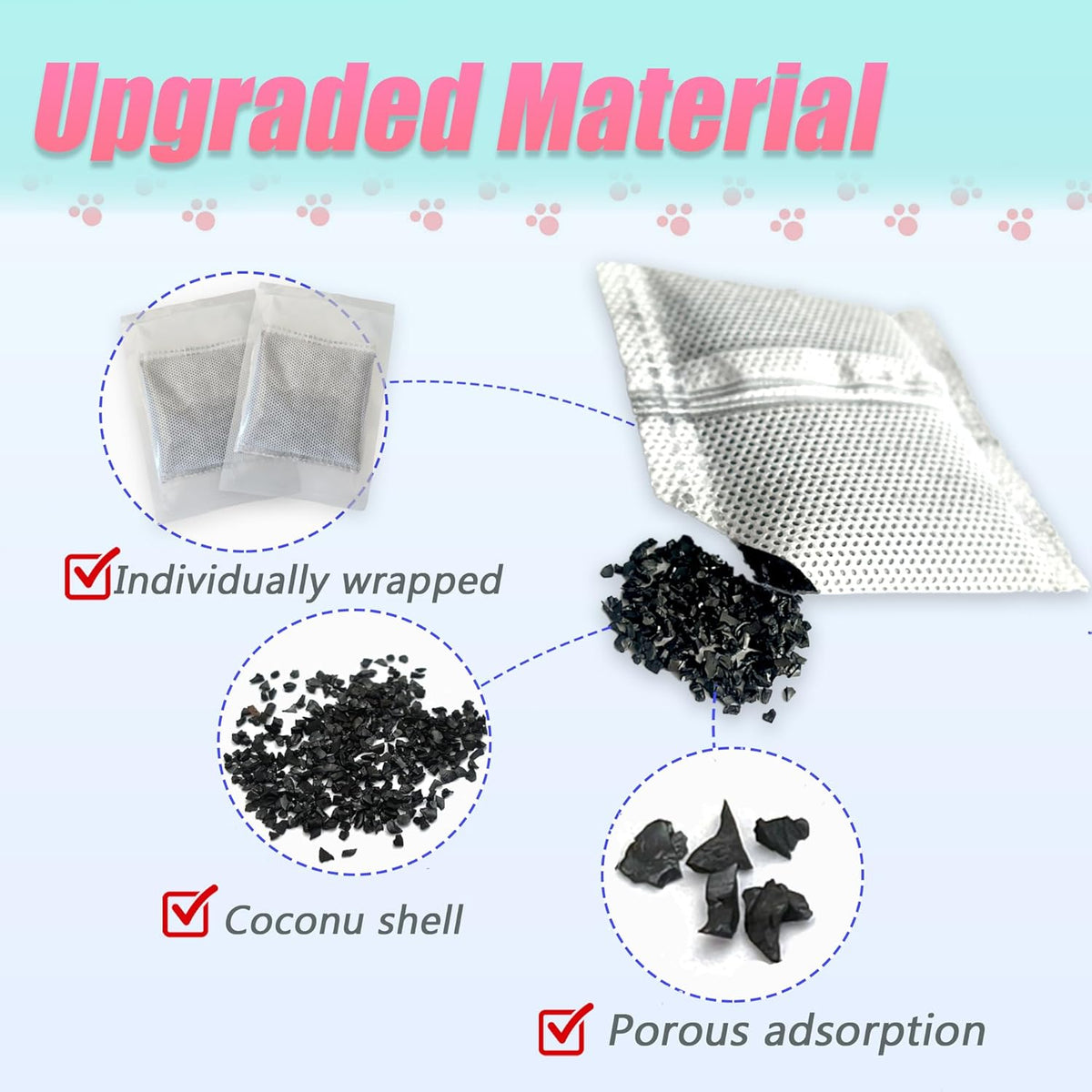 12 Pack Universal Odor Eliminator for Hooded Cat Litter Box, Natural Activated Charcoal Filters Refills, Cat Toilet Odor Control Replacement for Automatic Litter Box