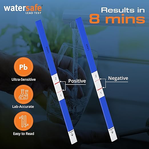 USA-Made – Watersafe® Lead in Drinking Water Test Kit – EPA-Compliant & Lab-Verified 8-Minute Detection Below 5 PPB – Easy & Accurate DIY Home Testing for Tap & Well Water - 2 Pack