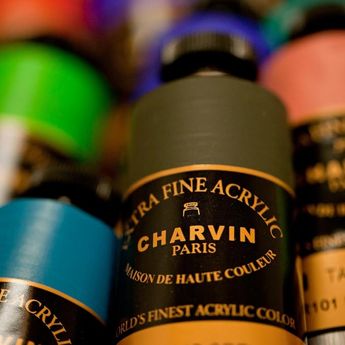 Charvin Extra Fine Professional Acrylic Paint - Provence Blue, 60ml Tube, Triple-Milled, Lightfast Pigments, Open Stock Artist Acrylic Paints in Nature-Inspired Hues