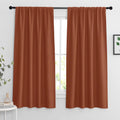 RYB HOME Blackout Curtains for Living Room, All Lights Blocking Rod Pocket Design Thermal Insulated Privacy Curtains Draperies for Bedroom Guest Room Playroom, W 42 x L 63 inch, 2 Panels, Burnt Orange