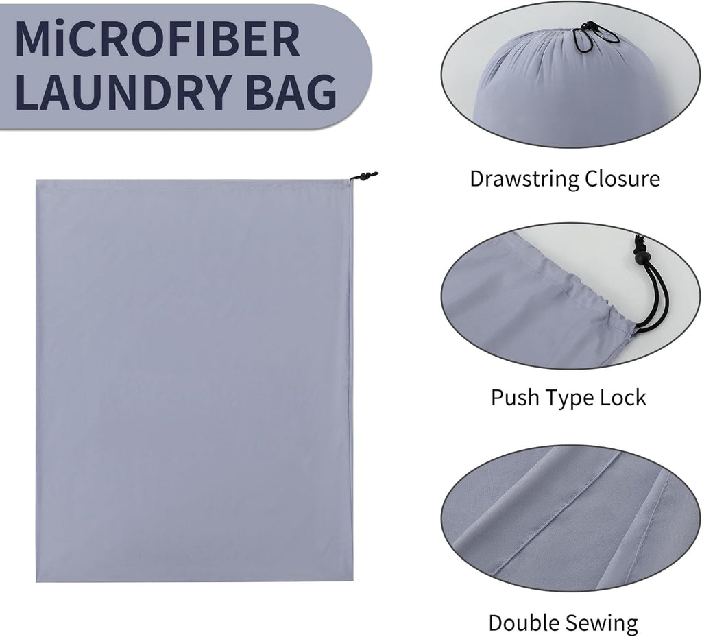 ZPECC Travel Laundry Bag 24 Pack,Bulk Extra Large Heavy Duty Bags, Durable Dirty Clothes Organizer With Drawstring, Fit a Basket or Hamper (40" X 30",Purple Hemp)