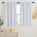 RYB HOME Small Window Curtains Blackout - Privacy Energy Saving Insulating Curtains Blinds for Bedroom Bathroom Basement Kids Nursery Kitchen, W 34 x L 48 inches, Greyish White, 2 Panels