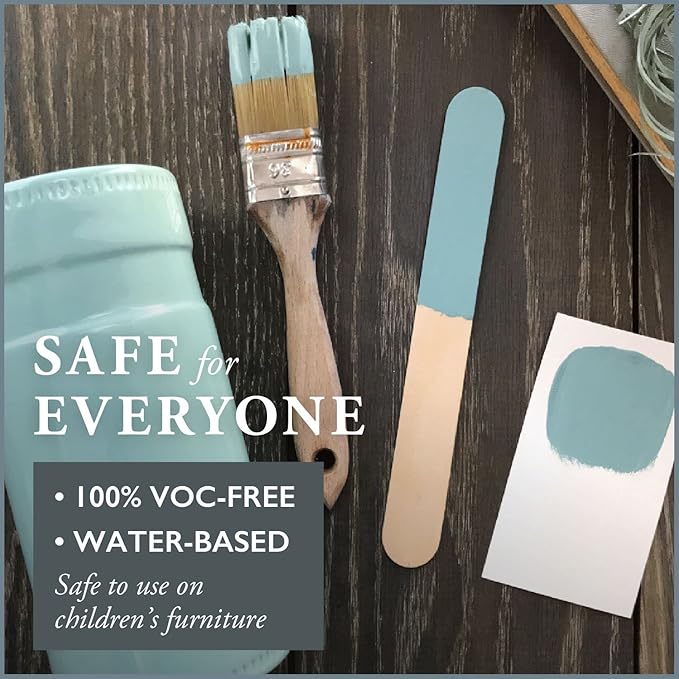 AMY HOWARD AT HOME Chalk-Based One Step Paint for Furniture, Cabinetry, Decor, Finish, and More | No Stripping, Sanding, or Priming | Light Base | 16 Ounce | Harbor Lights
