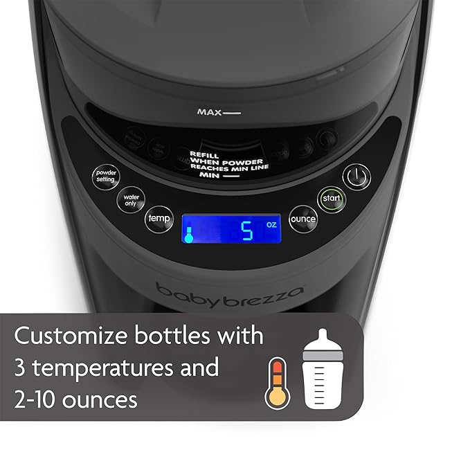 Baby Brezza New and Improved Formula Pro Advanced Formula Dispenser Machine - Automatically Mix a Warm Formula Bottle Instantly - Easily Make Bottle with Automatic Powder Blending, Charcoal