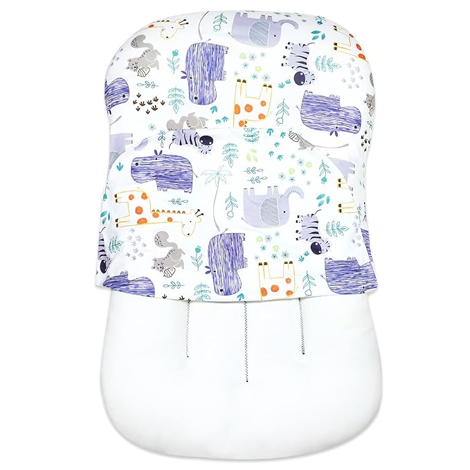 Hooyax Baby Lounger Slipcover for Newborns, Removable Infant Floor Seat, Padded Lounger Cover with Animal Design