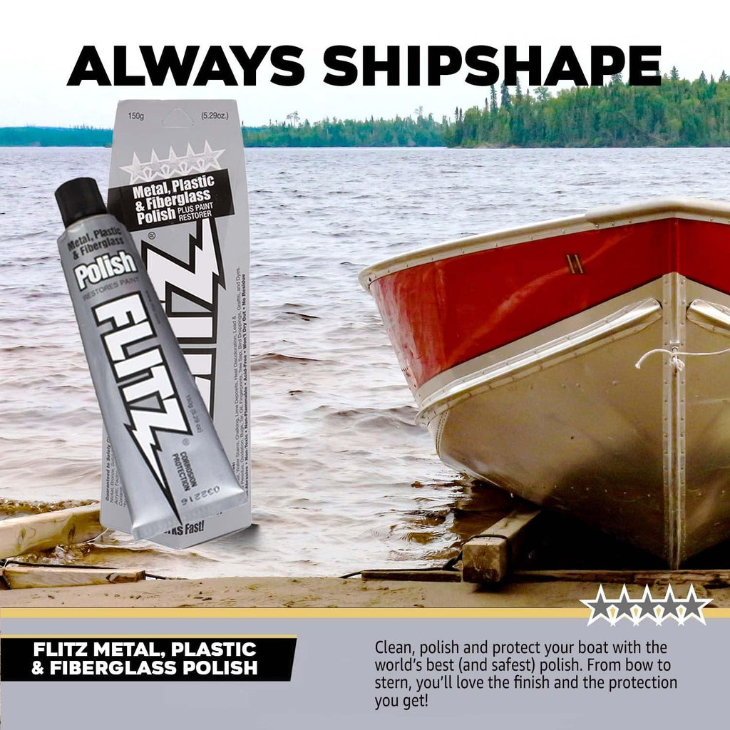 Flitz Multi-Purpose Metal Polish Paste - 5.29oz Tube of USA-Made Chrome Polish - Works on Stainless Steel, Aluminum, Plastic, Jewelry and Cars - Non-Abrasive Cleaner & Rust Remover (10 Pack)
