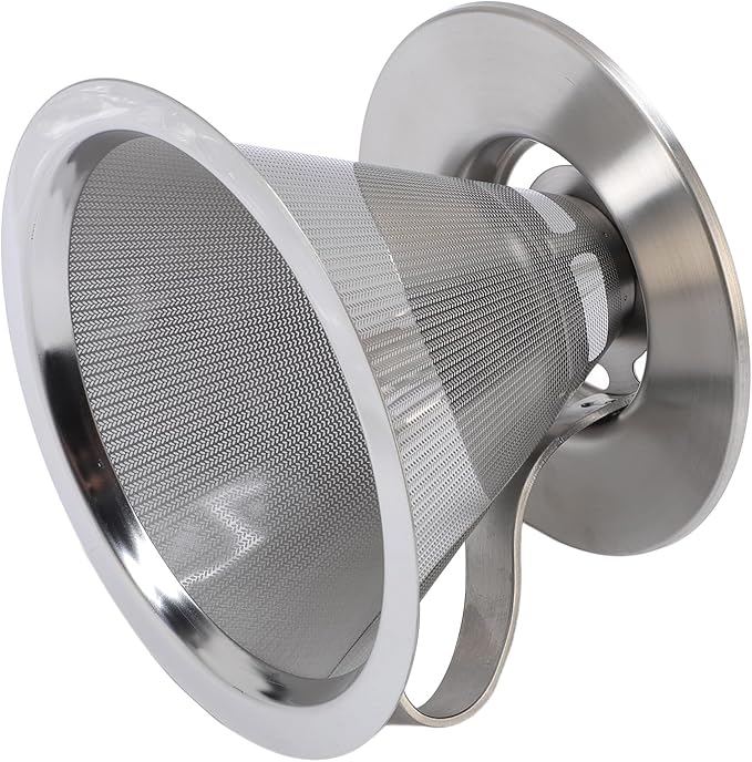 SIXRUN Portable Stainless Steel Cone Coffee Filter, Optimal Extraction for Travel, Business and Camping with 300 Mesh Filtering Capacity