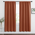 RYB HOME Blackout Curtains for Living Room, All Lights Blocking Rod Pocket Design Thermal Insulated Privacy Curtains Draperies for Bedroom Guest Room Playroom, W 42 x L 72 inch, 2 Panels, Burnt Orange