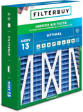 Filterbuy 17.5x21x5 Air Filter MERV 13 Optimal Smoke & Allergy Defense (1-Pack), Electrostatic Pleated HVAC AC Furnace Filters for Rheem, Ruud, and Protech (Actual Size: 17.13 x 20.63 x 4.38)