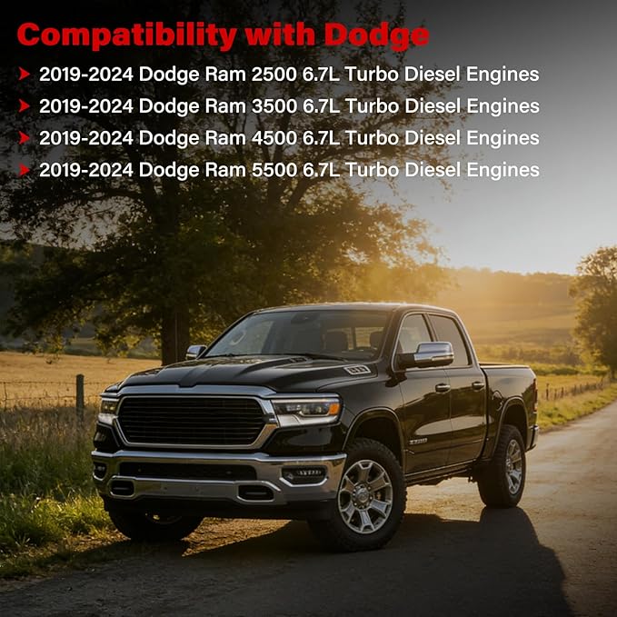 Filter Element Compatible with Dodge Ram 2500/3500/4500/5500 2019-2024 6.7L. Replace 68436631AA, 68157291AA, 53034051AB, 05083285AA, Fuel Filter, Oil Filter, Air Filter, Fuel Water Separator