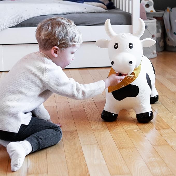 Kindsgut Bouncy Animal Hopper Cow for Children, Designed in Germany, Playful and Modern Colors, air Pump Included, Indoors and Outdoors
