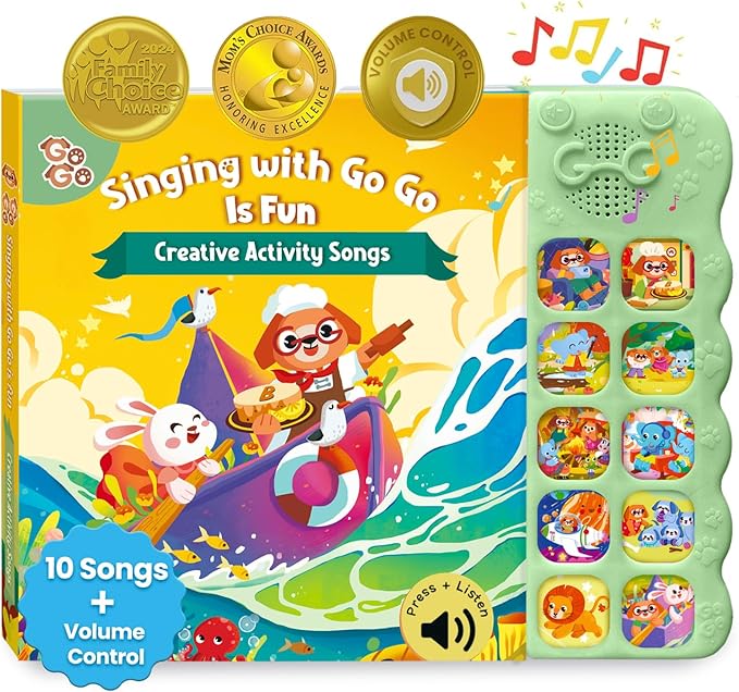 GO GO Creative Activity Nursery Rhymes: Nursery Rhyme Books, Sound Book, 10 Songs, Talking Books for Toddlers 1-3, Music Books for Toddlers 1-3, Interactive Books for 1 Year Old, Baby Music Book