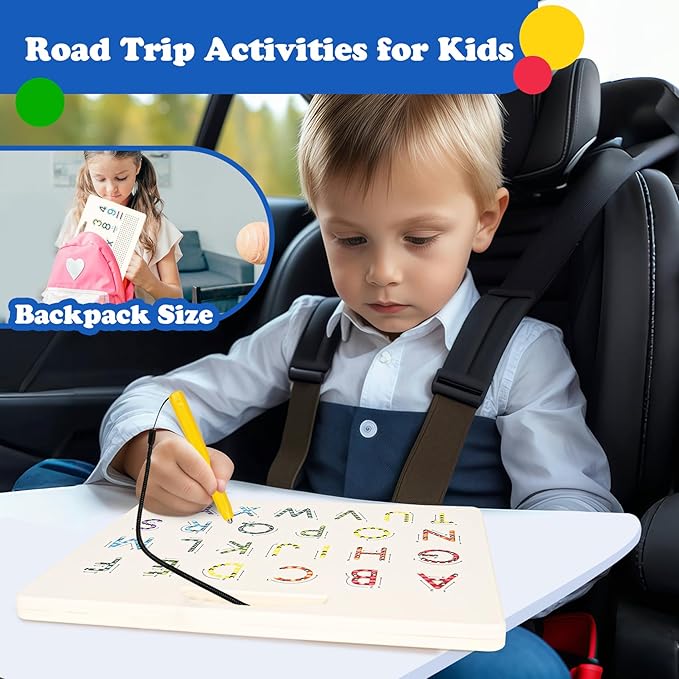 2 in 1 Magnetic Number Tracing Board, Magnetic Drawing Board Numbers 1-20 Writing Board Preschool Handwriting Learning Toys Alphabet & Math STEM Educational Toy for Toddlers Kids