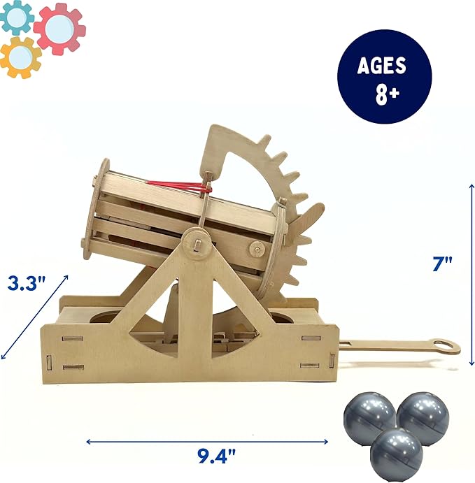PATHFINDERS STEM Kit – Leonardo da Vinci Bombard Cannon | Science Kits for Kids Age 12-14 | stem Age 12-14 Physics Toys | Kids Engineering kit