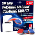 Washing Machine Cleaner Tablets 14 Pack for HE Top Load - Eco Friendly Washer Machine Cleaning Tablets - 3 Layers Septic Safe Wash Machine Full Deodorizer Descaler Protector - 1 Plus Year Supply
