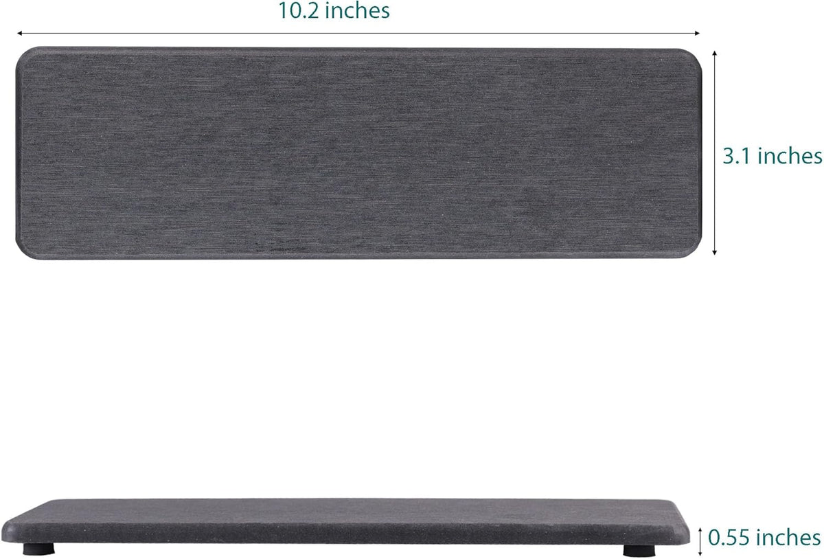 2 Pcs Water Absorbing Stone Trays, Kitchen/Bathroom Sink Soap Dish, Diatomite Tray Used for Hand Soap & Cosmetic Bottles in The Modern Home, 3.15" W x 10.2" L, Dark Gray