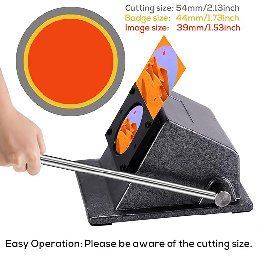 1.73"/44mm Button Paper Cutter 2.13"/54mm Circle Cutter Paper Puncher Precise Graphic Punch Die Cutter Cuts for Making 1.73-inch/44mm Buttons