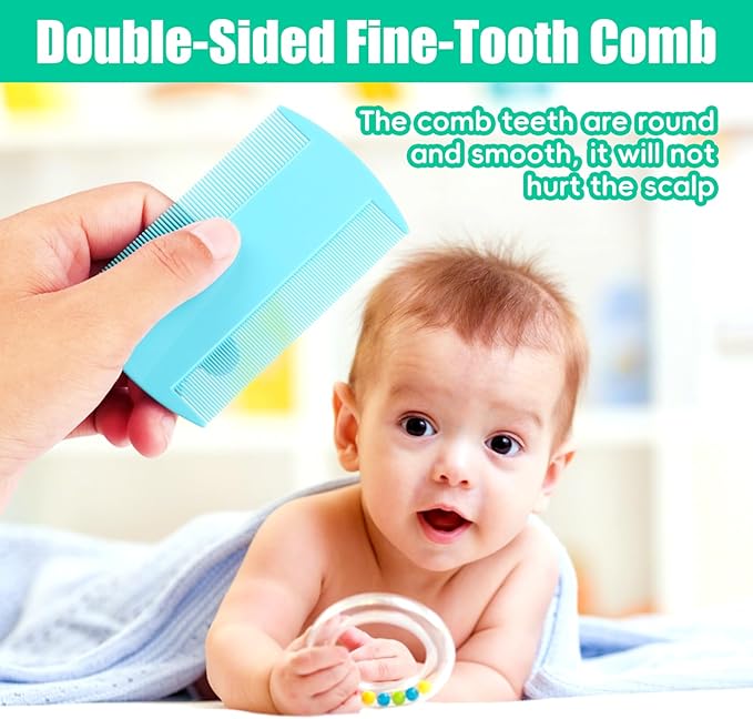 Baby Hair Brush and Comb Set, 4Pcs Baby Soft Bristles Hairbrush Cradle Cap Brush Hair Comb for Newborns Toddlers Boys Girls (Green)